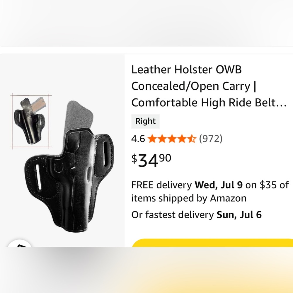 Leather gun holster - Picture 3 of 3